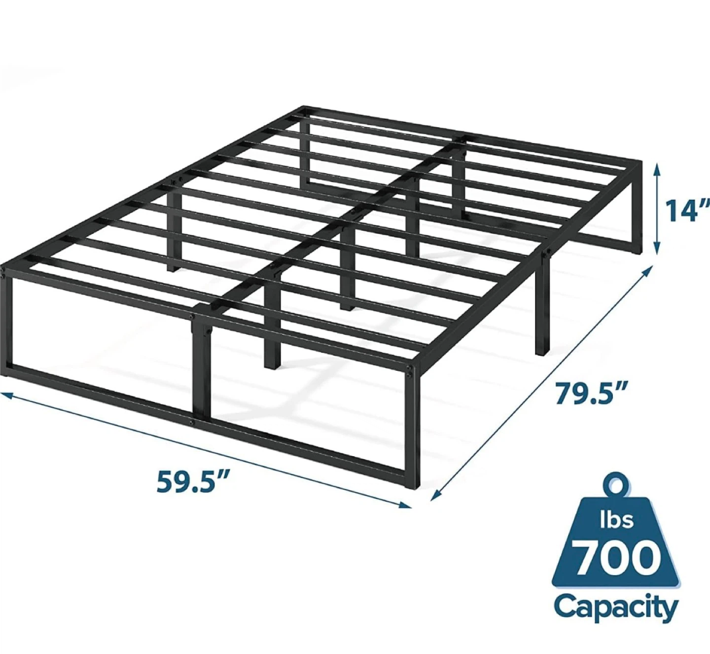 14 Inch Bed Frame with Steel Slat Support - photo 3