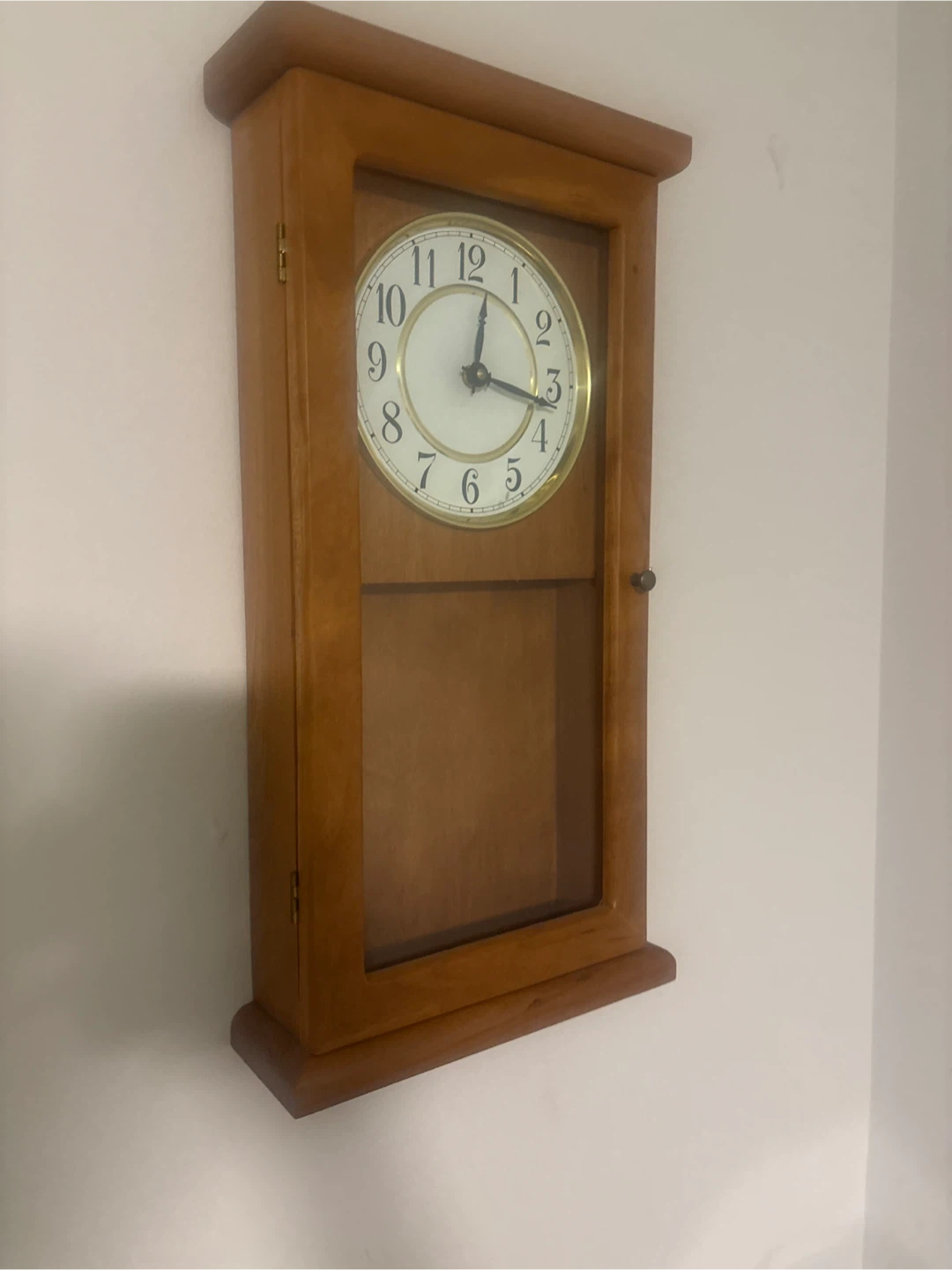 Wooden Wall Clock with Cabinet