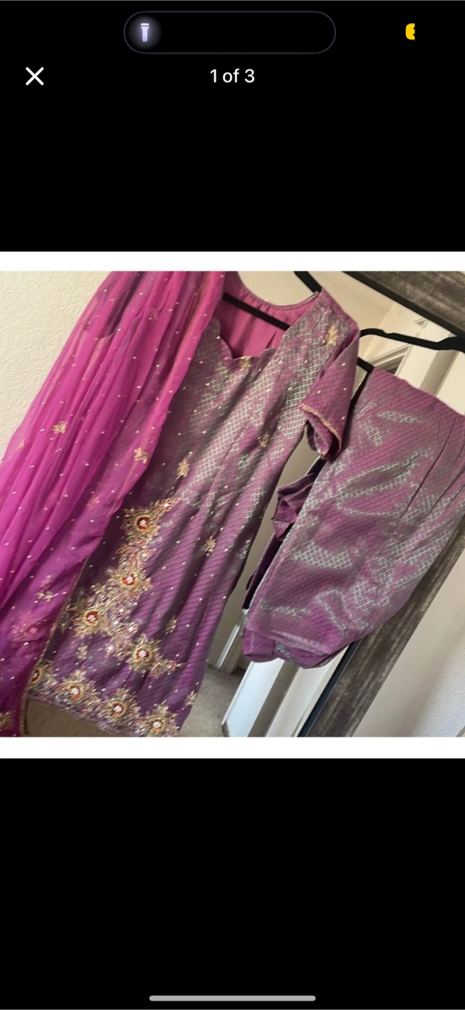 Purple Embroidered Salwar Kameez
