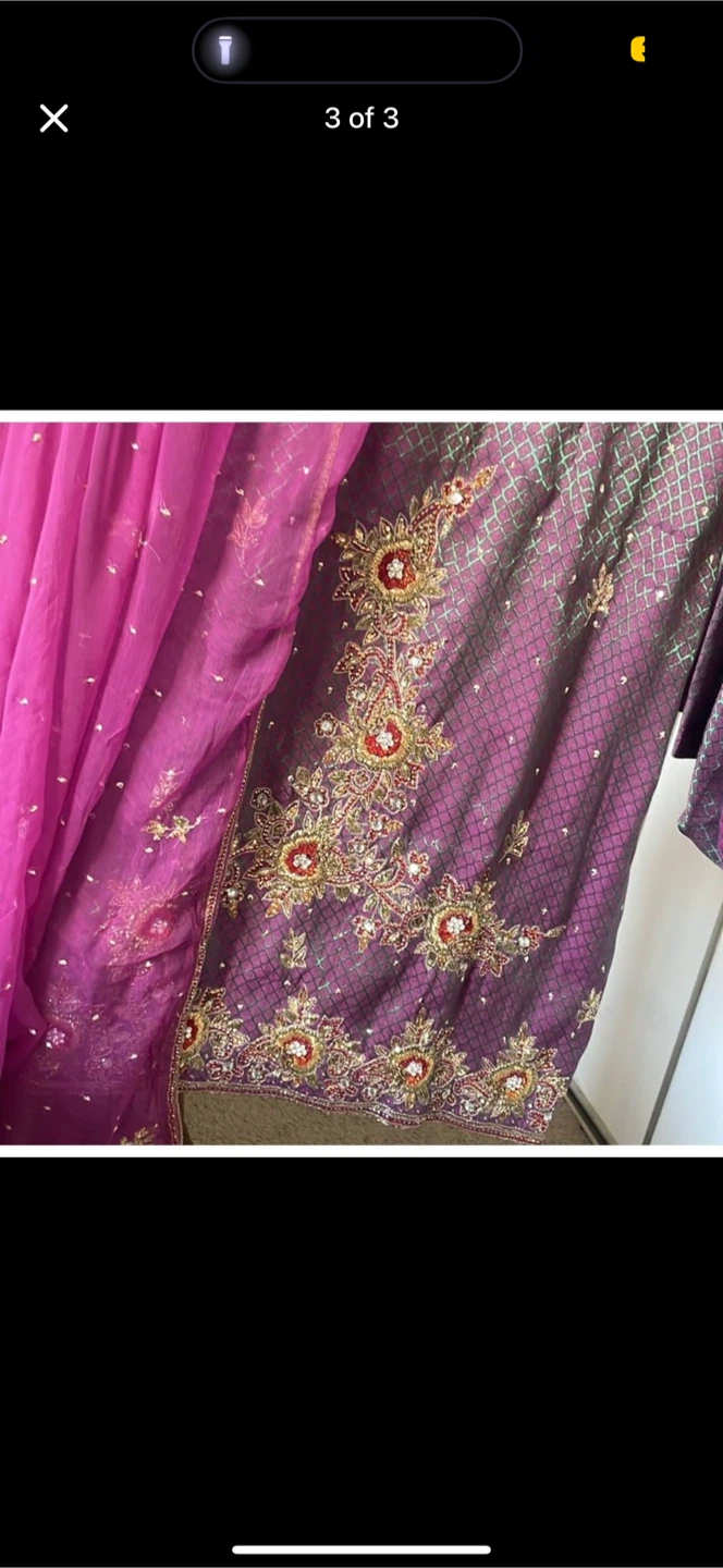 Purple Embroidered Salwar Kameez - photo 2