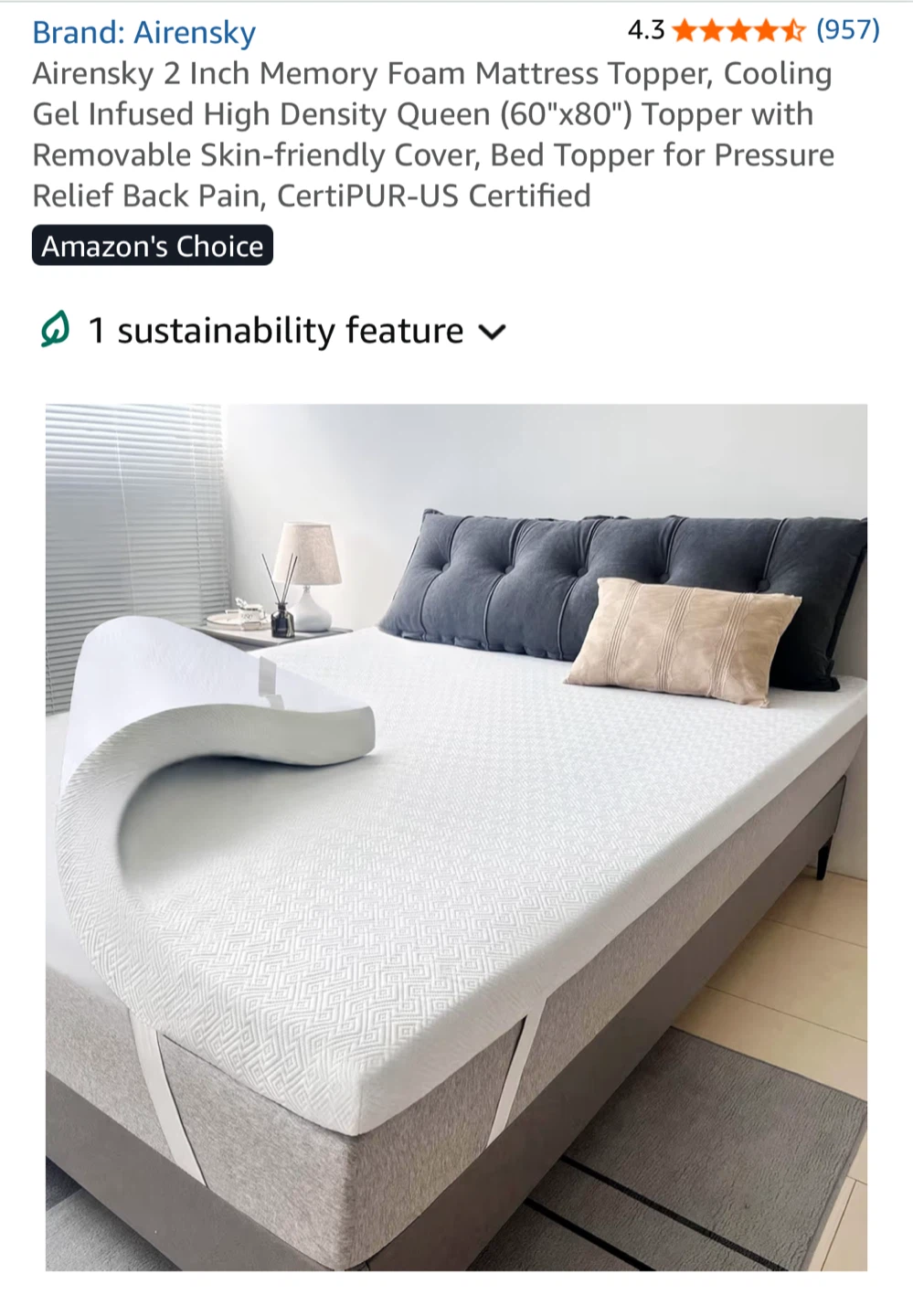 Airenskey 2-Inch Queen Mattress Topper - photo 4