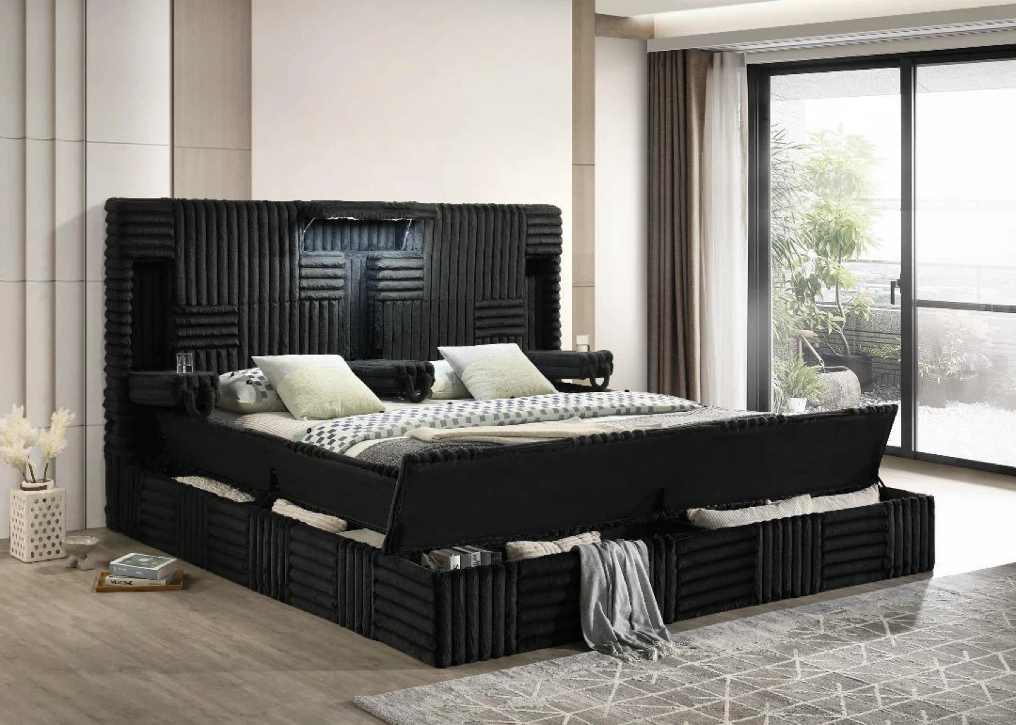 Modern Platform Bed with Storage - photo 2