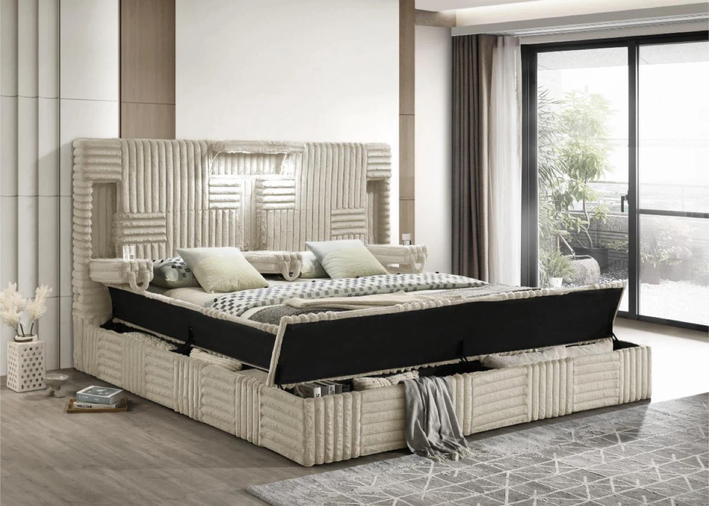 Modern Platform Bed with Storage