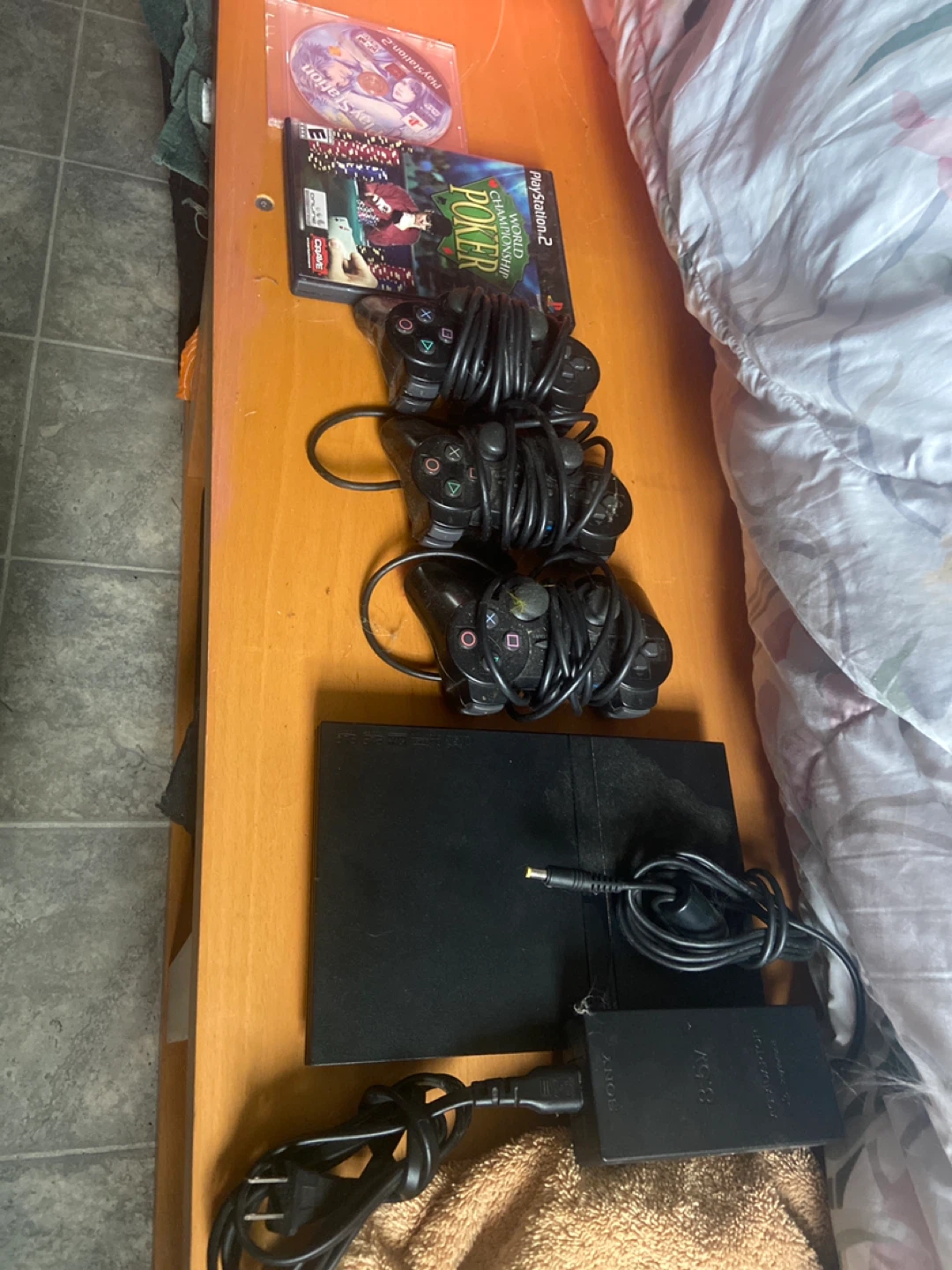 PlayStation 2 Console with Games and 3 Controllers