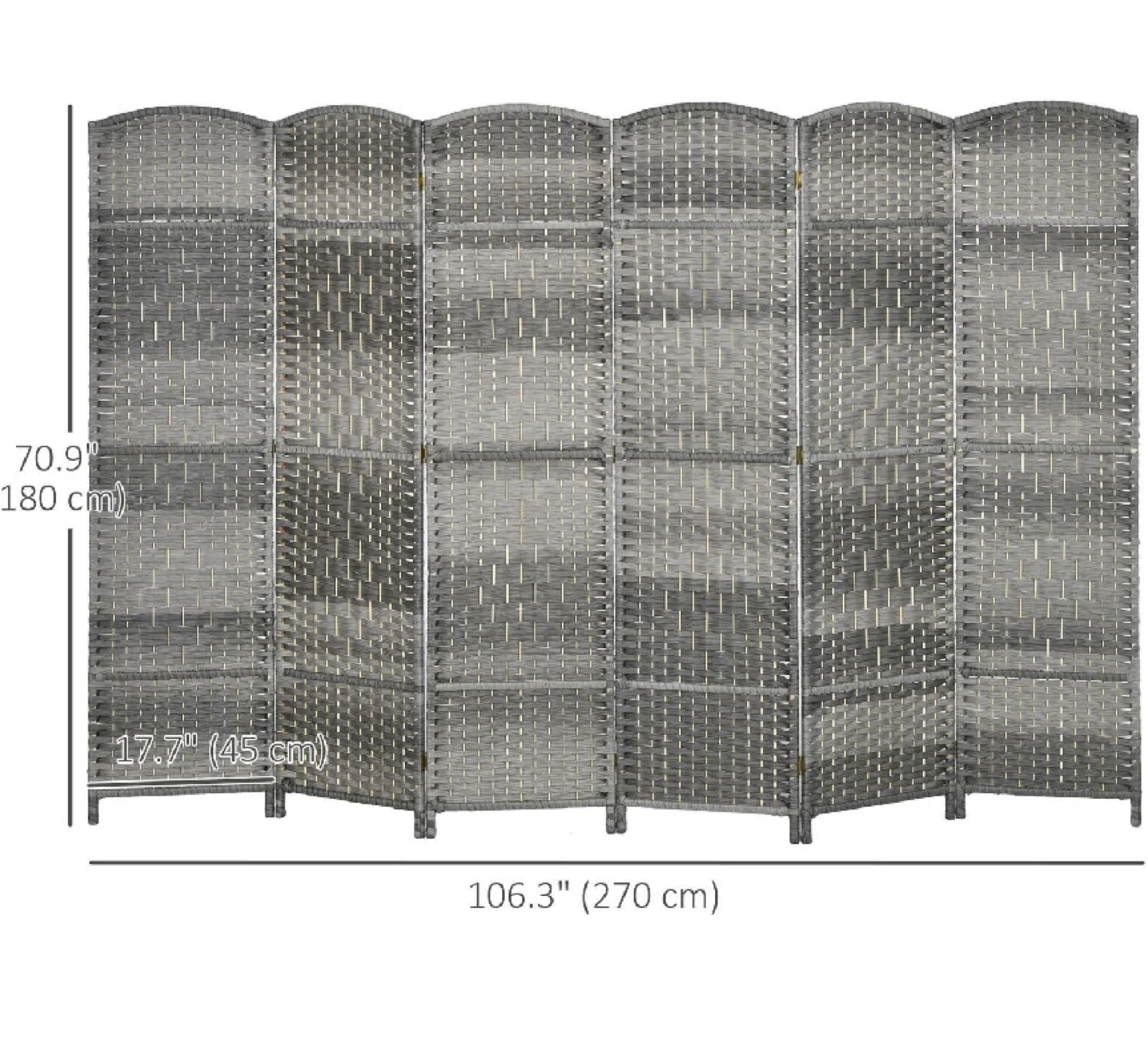 New in Box 6Ft, 6 Panels Room Divider, Grey - photo 3