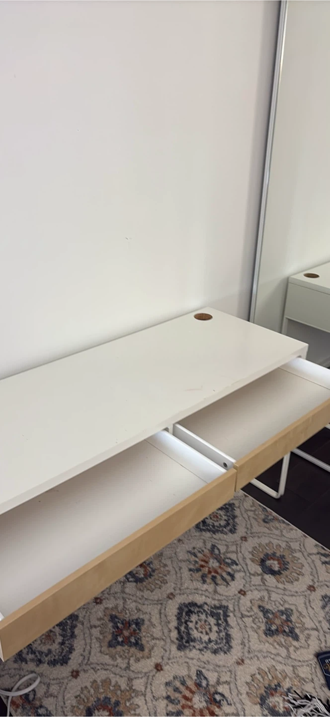 IKEA Micke Desk, White and Birch - photo 3