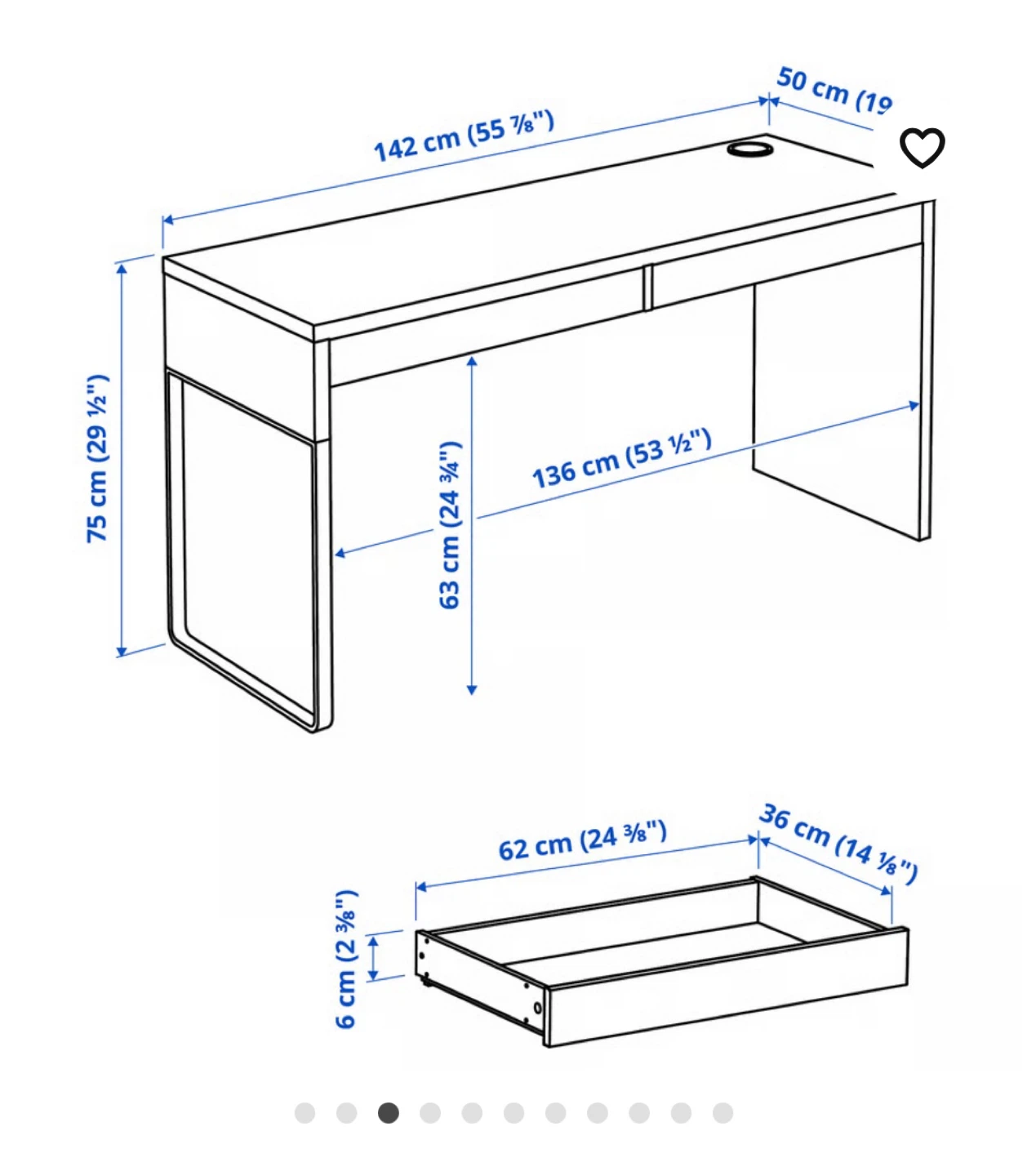 IKEA Micke Desk, White and Birch - photo 4