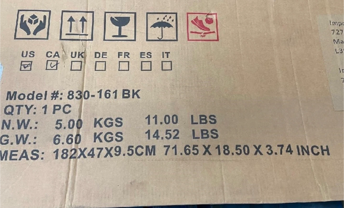 New in Box 6Ft, 4 Panels Room Divider, Black - photo 4