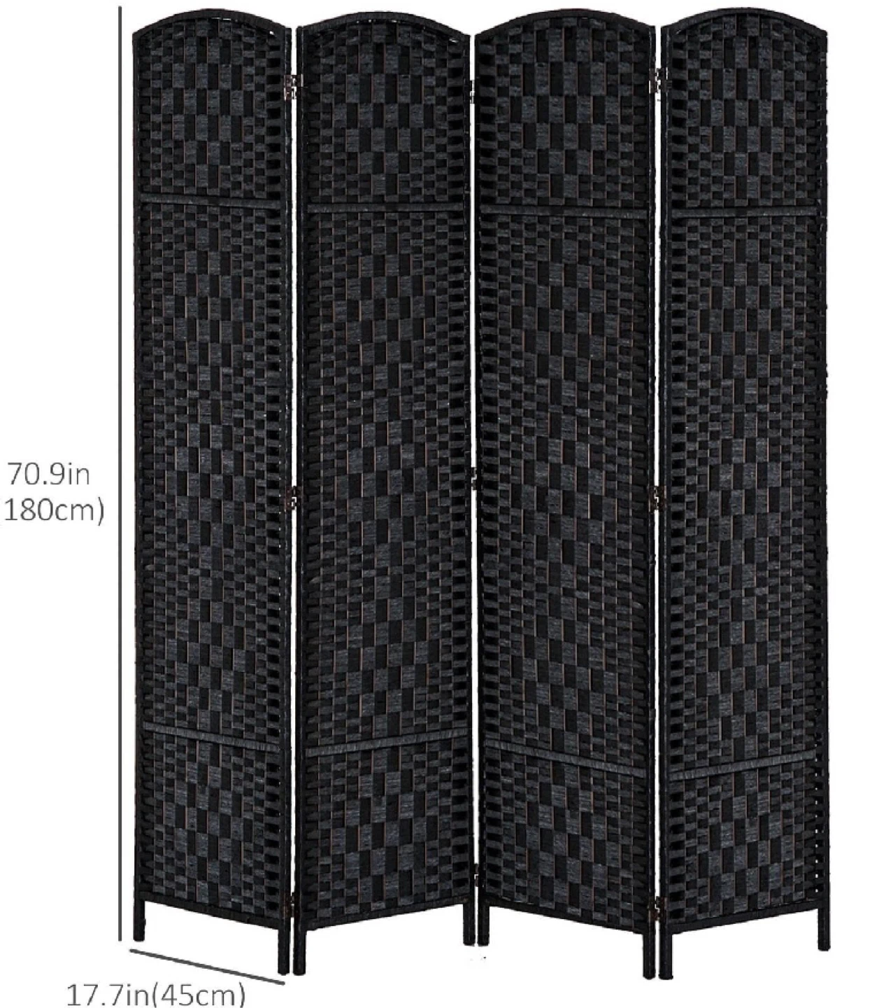 New in Box 6Ft, 4 Panels Room Divider, Black - photo 3