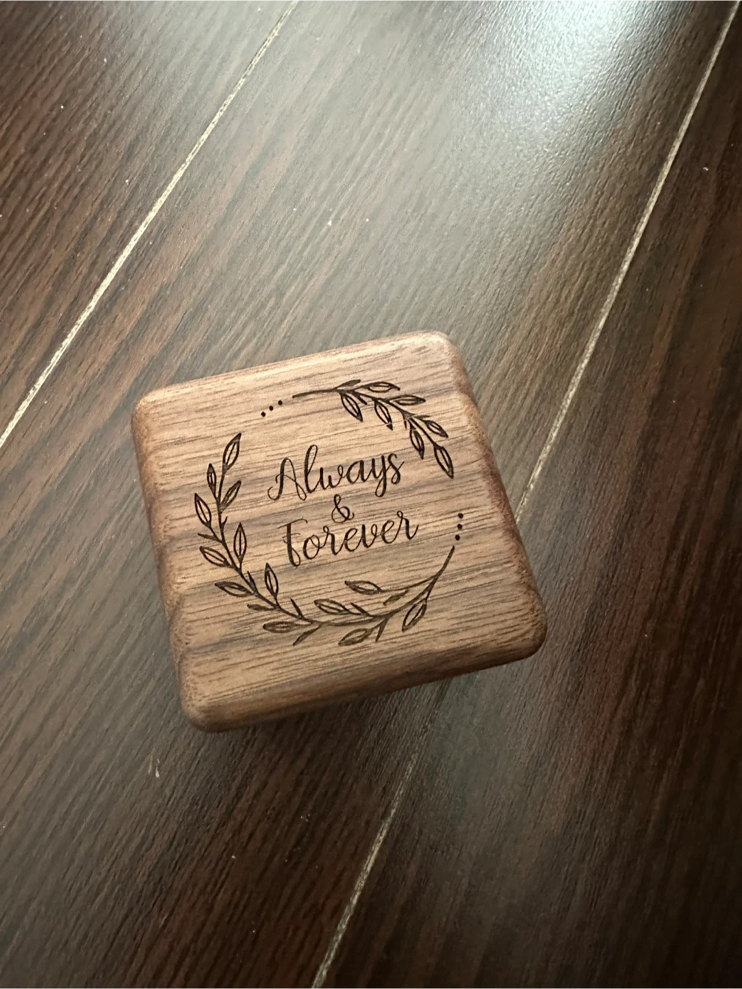 Wooden Ring Box - 'Always & Forever'