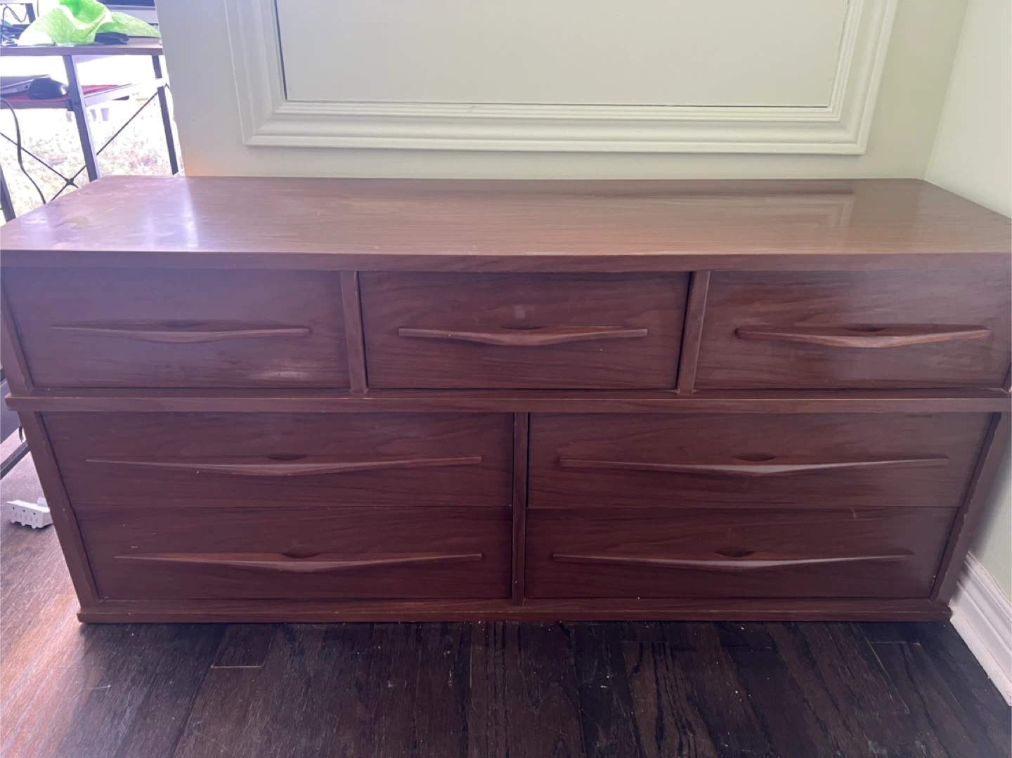 Long Wooden Dresser with 7 Drawers