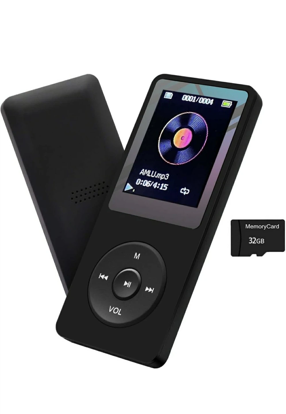 Mini Music Player with 32GB Memory Card - Black