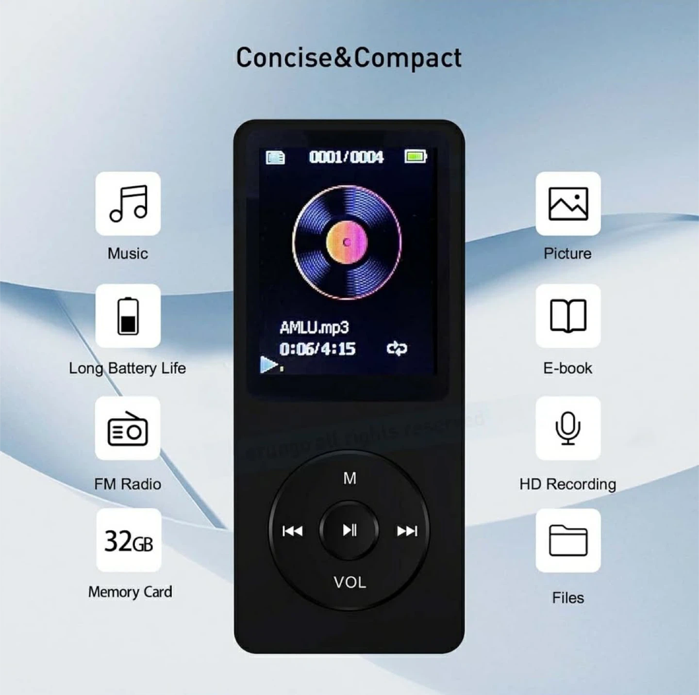 Mini Music Player with 32GB Memory Card - Black - photo 3