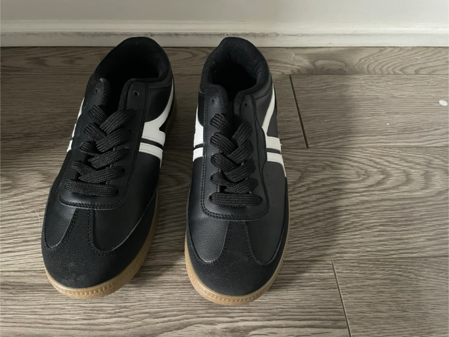 Black Sneakers with White Stripe