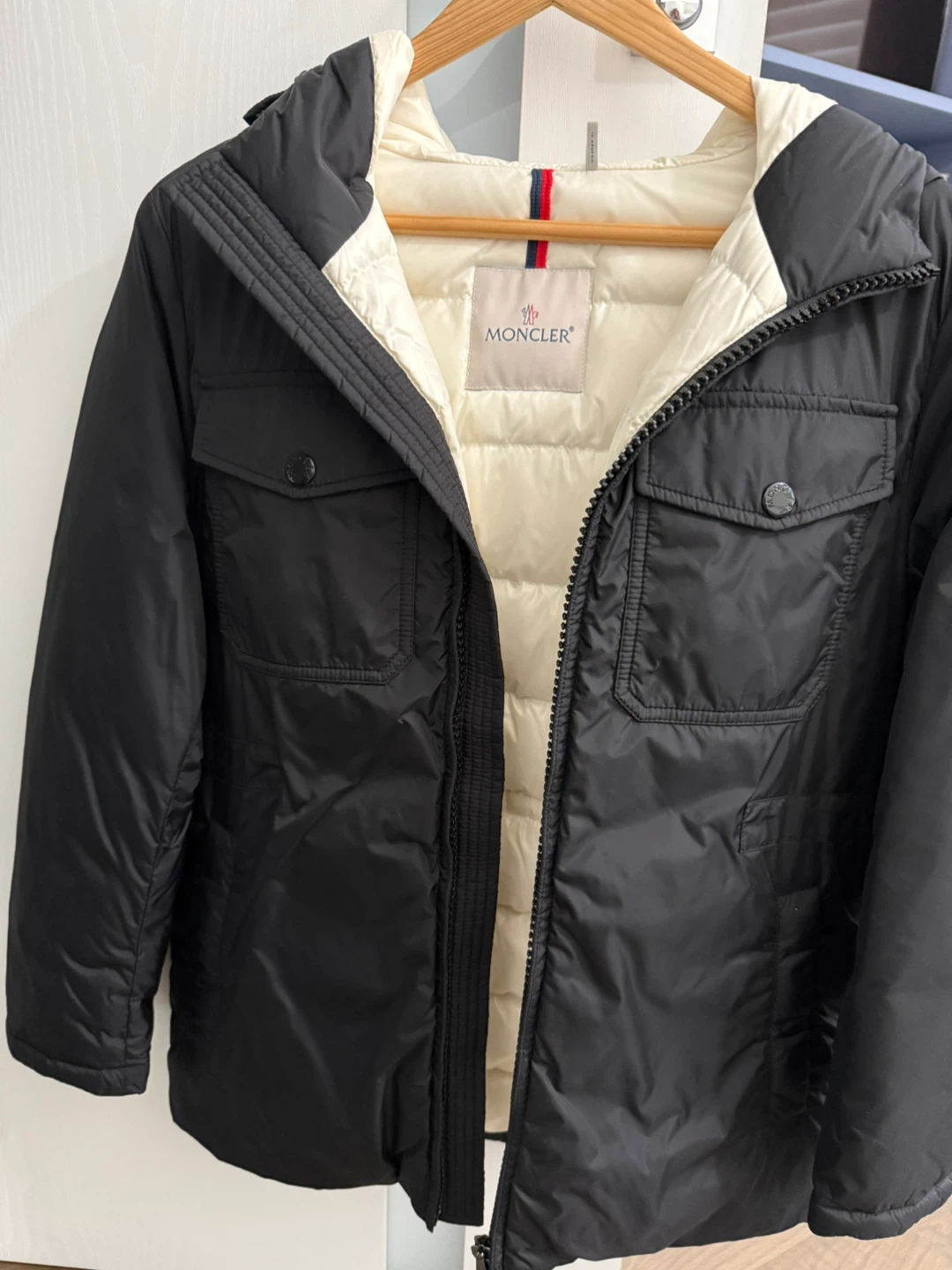 Moncler Black Padded Hooded Jacket