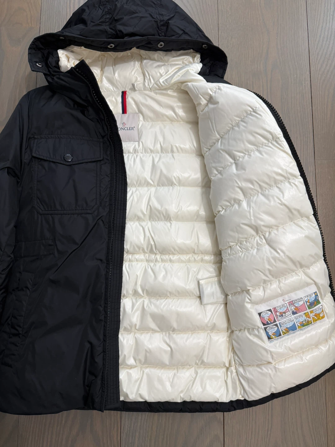 Moncler Black Padded Hooded Jacket - photo 3