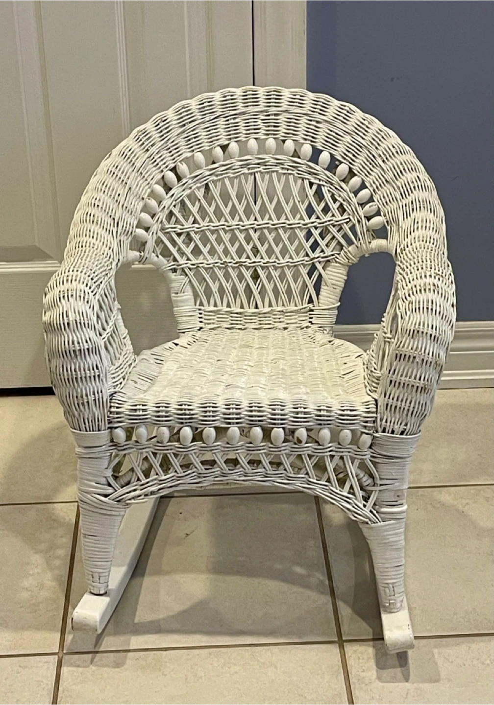 White Wicker Rocking Chair