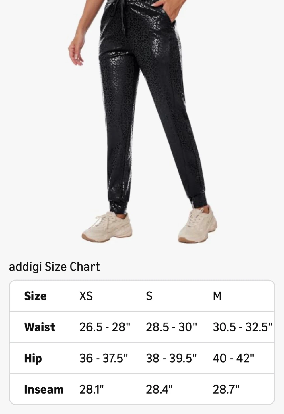 addigi Black Animal Print Joggers - Size S - photo 3