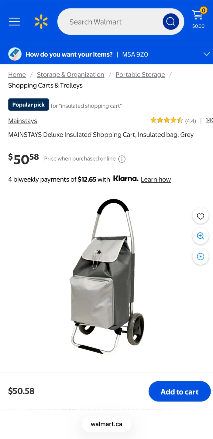 Mainstays Deluxe Insulated Shopping Cart - New - photo 3