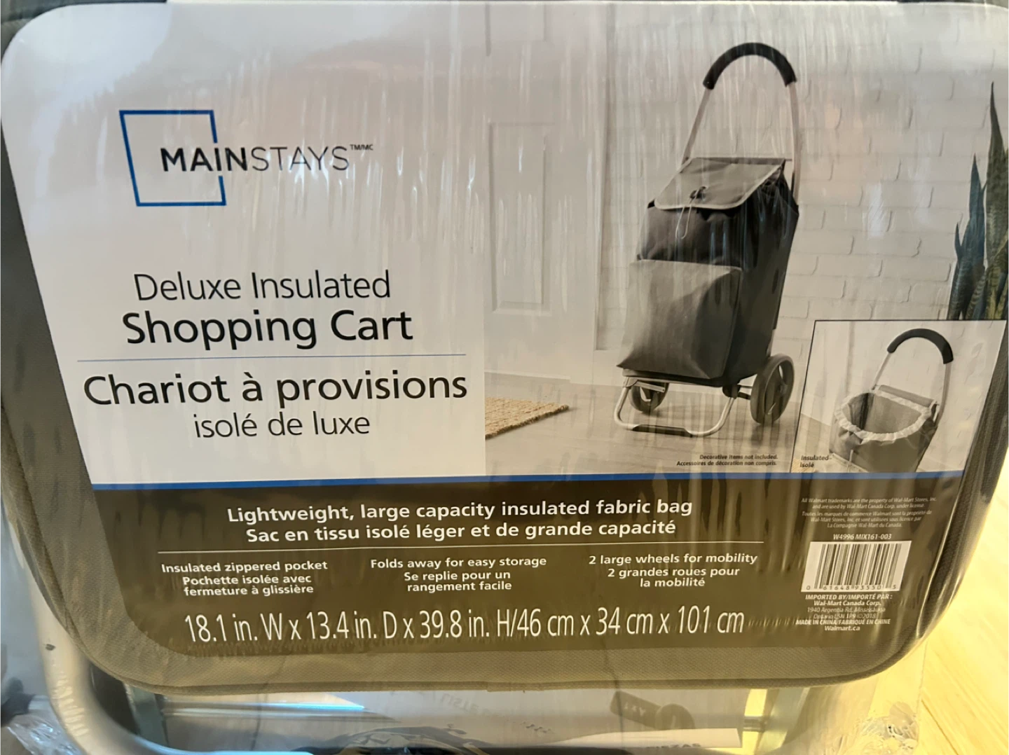 Mainstays Deluxe Insulated Shopping Cart - New - photo 2