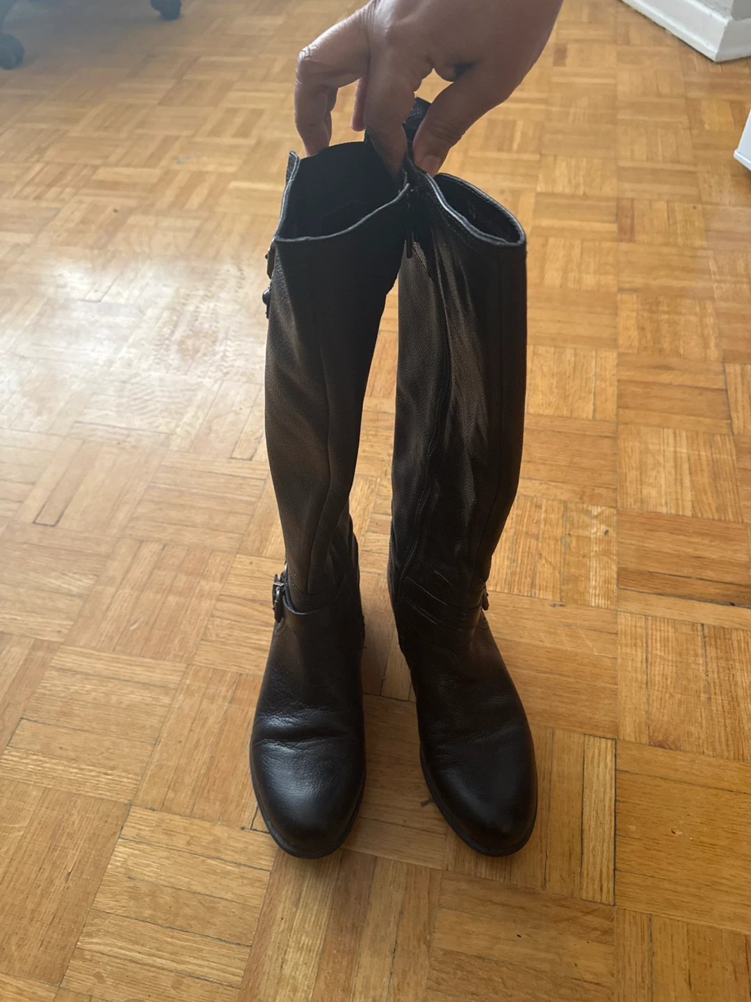 Naturalizer Black Leather Knee High Boots