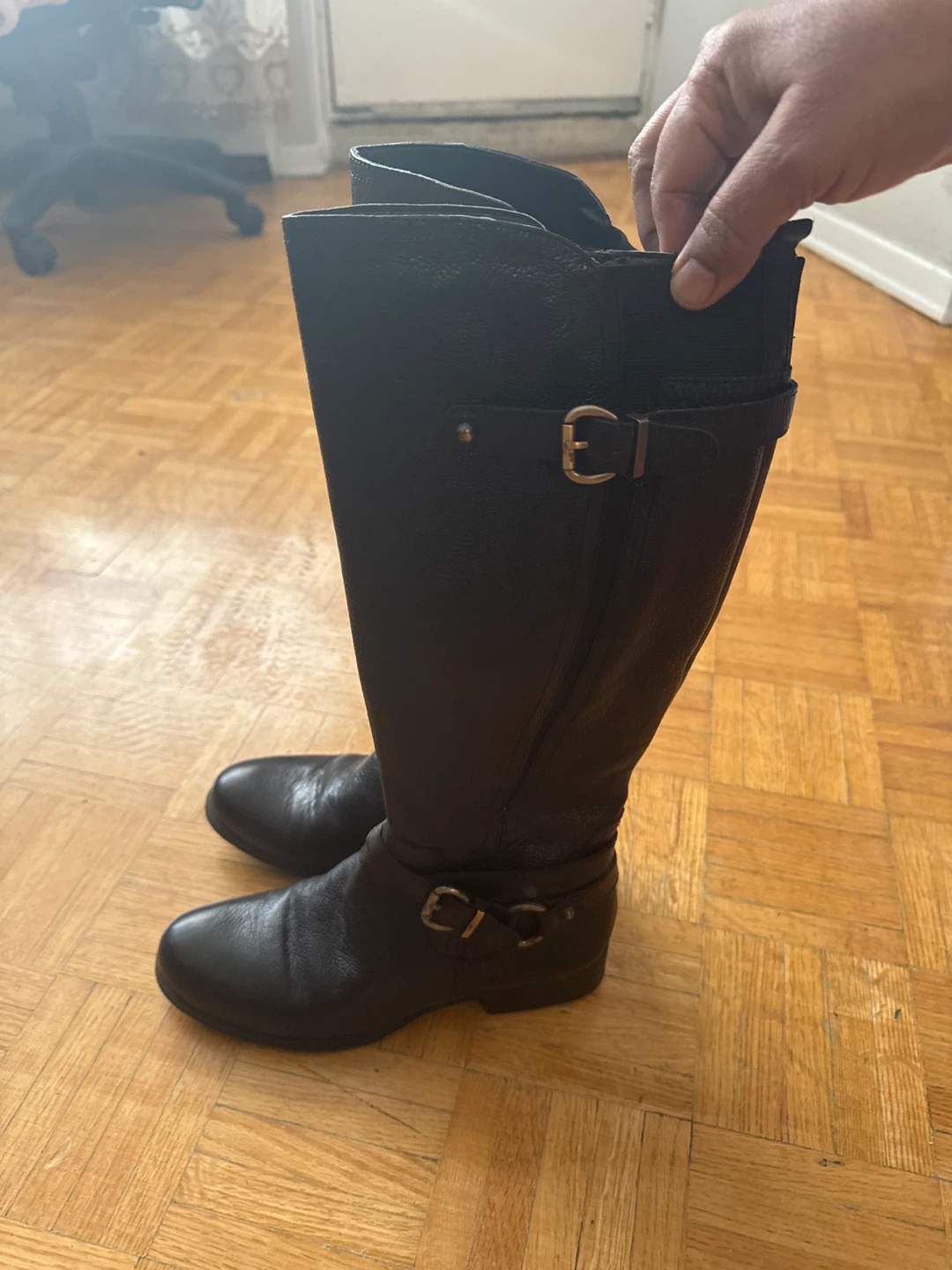 Naturalizer Black Leather Knee High Boots - photo 2