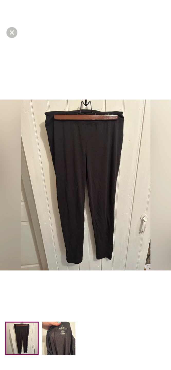 Merino Blend Black Leggings - Size L/G