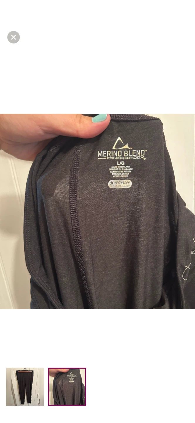 Merino Blend Black Leggings - Size L/G - photo 2