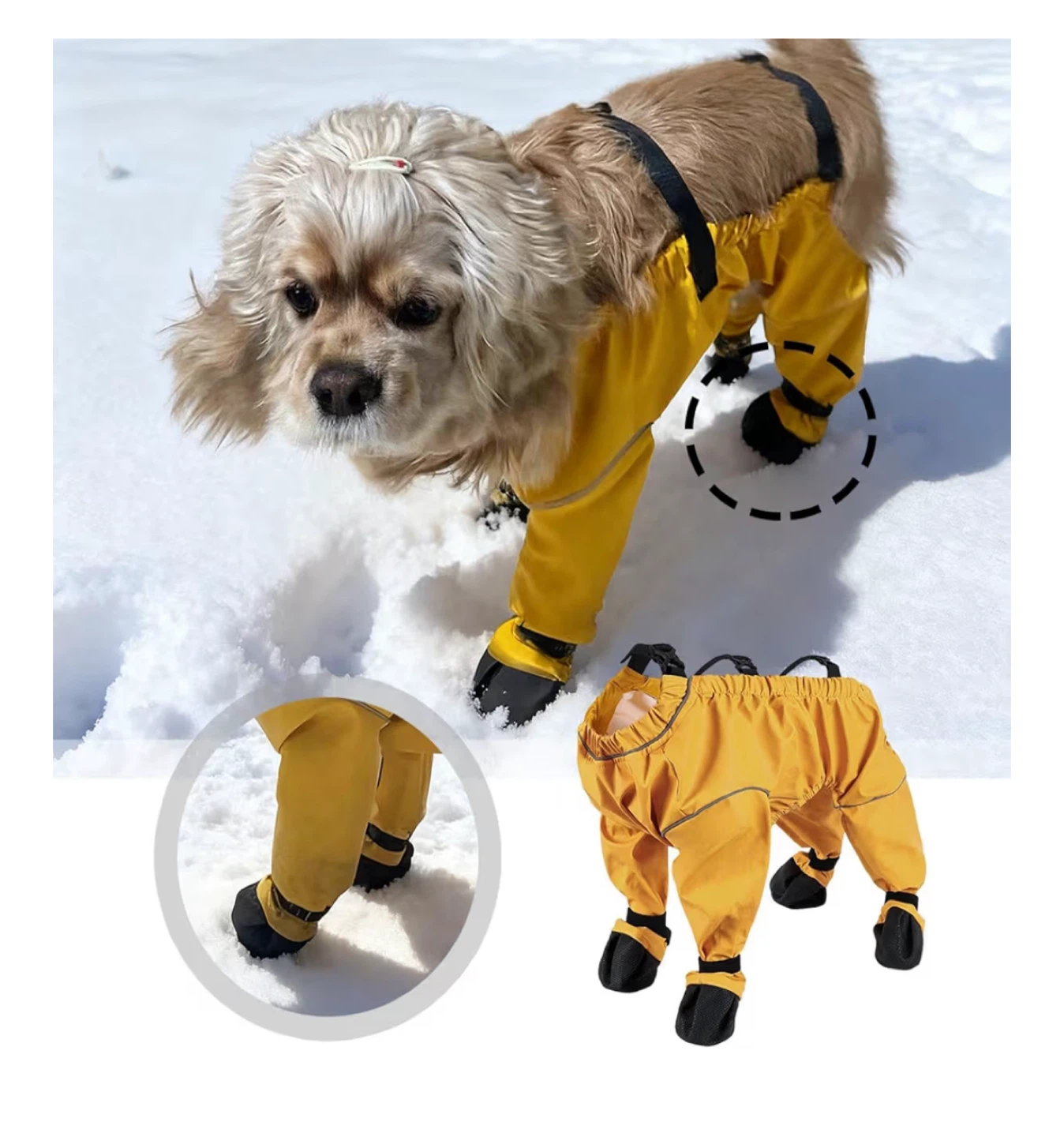 SMALL Waterproof Dog Boots with Suspenders - photo 4