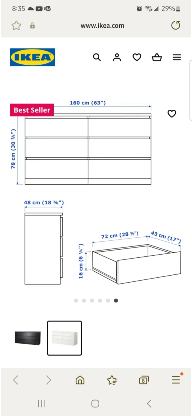 IKEA Hemnes 6-Drawer Dresser - White - photo 3