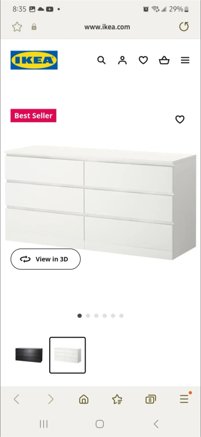 IKEA Hemnes 6-Drawer Dresser - White - photo 2