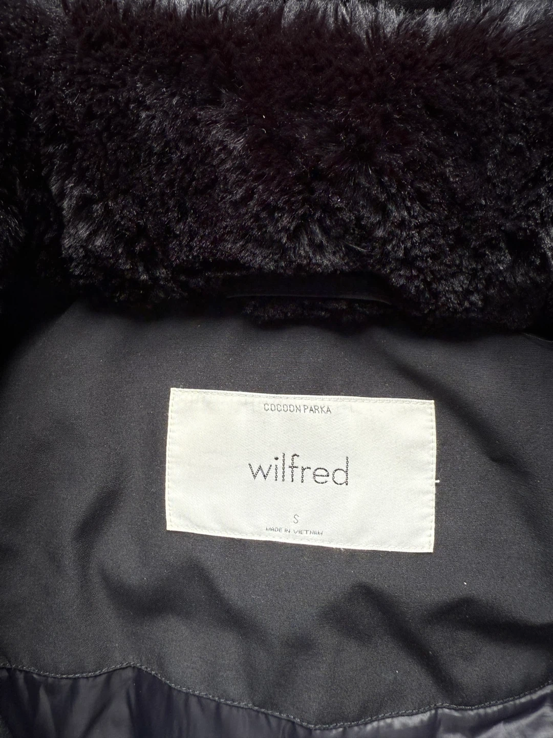 Wilfred Cocoon Parka - Size S - Black - photo 4