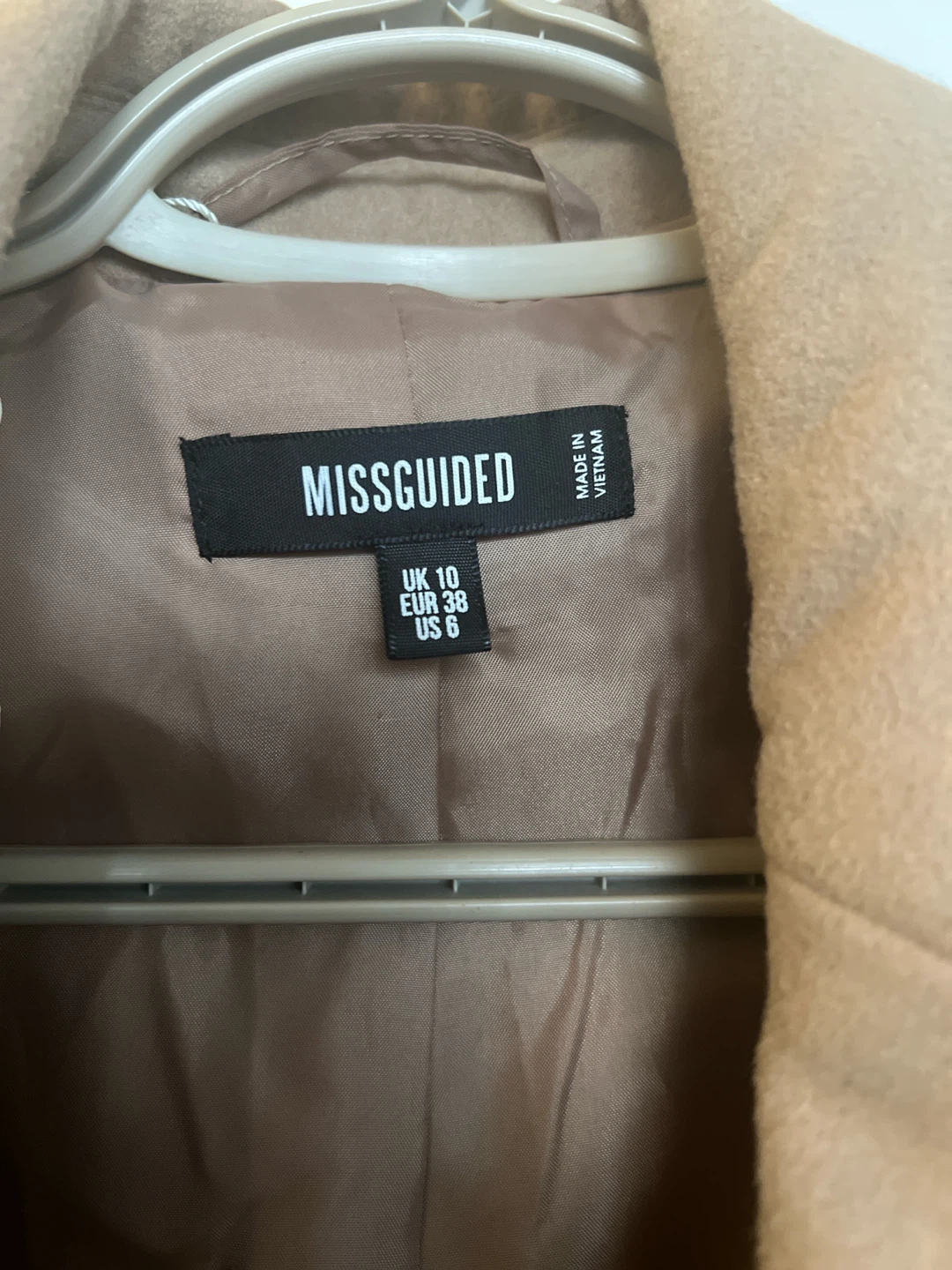 Missguided Tan Coat - Size 6 - photo 3