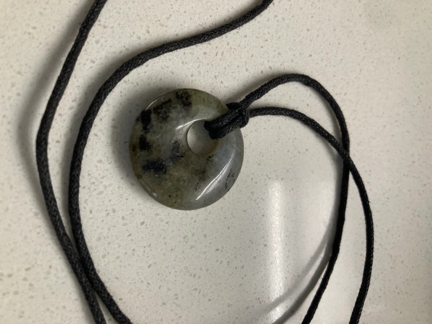 Labradorite Donut Pendant Necklace