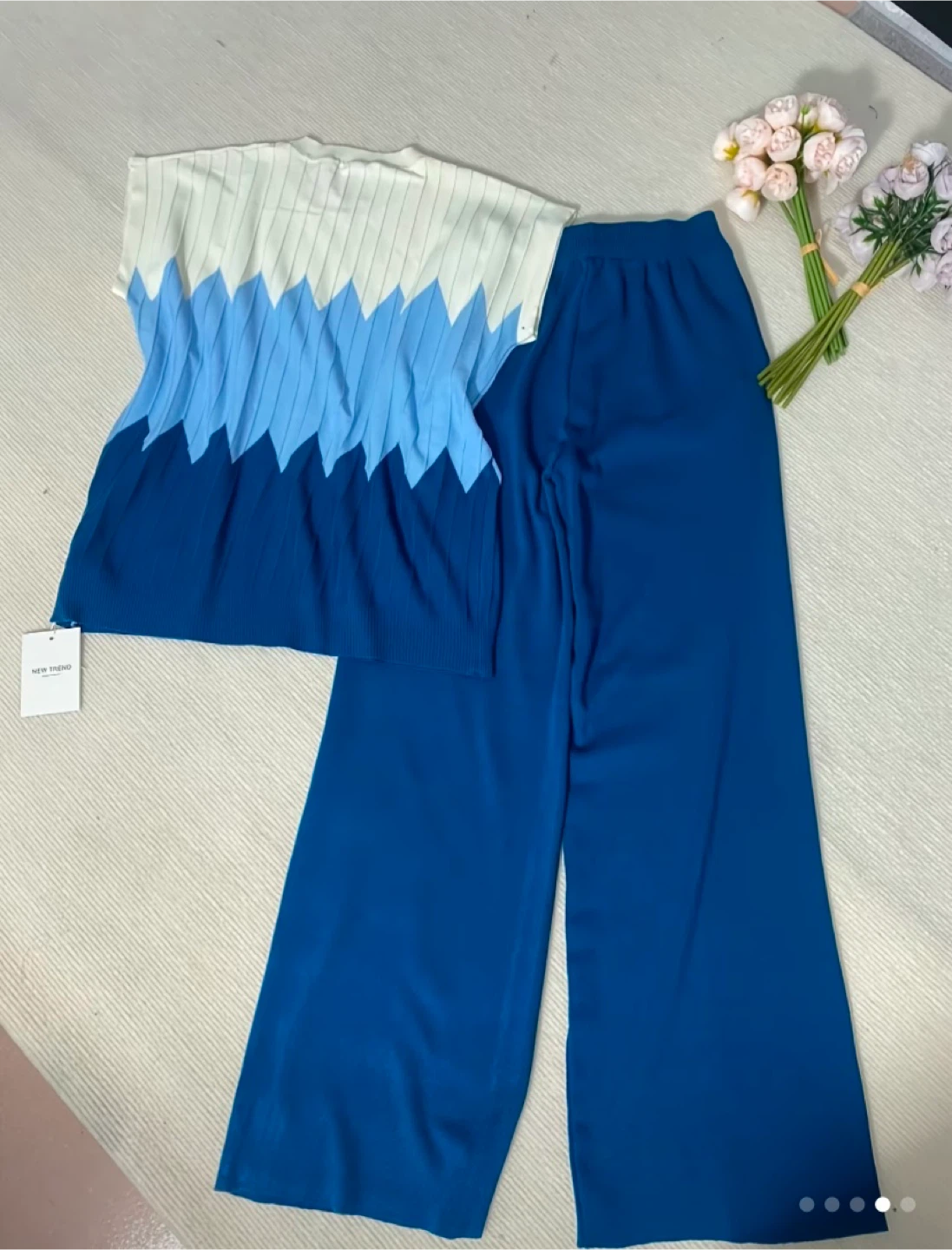 Blue Two-Piece Pants Set - photo 5