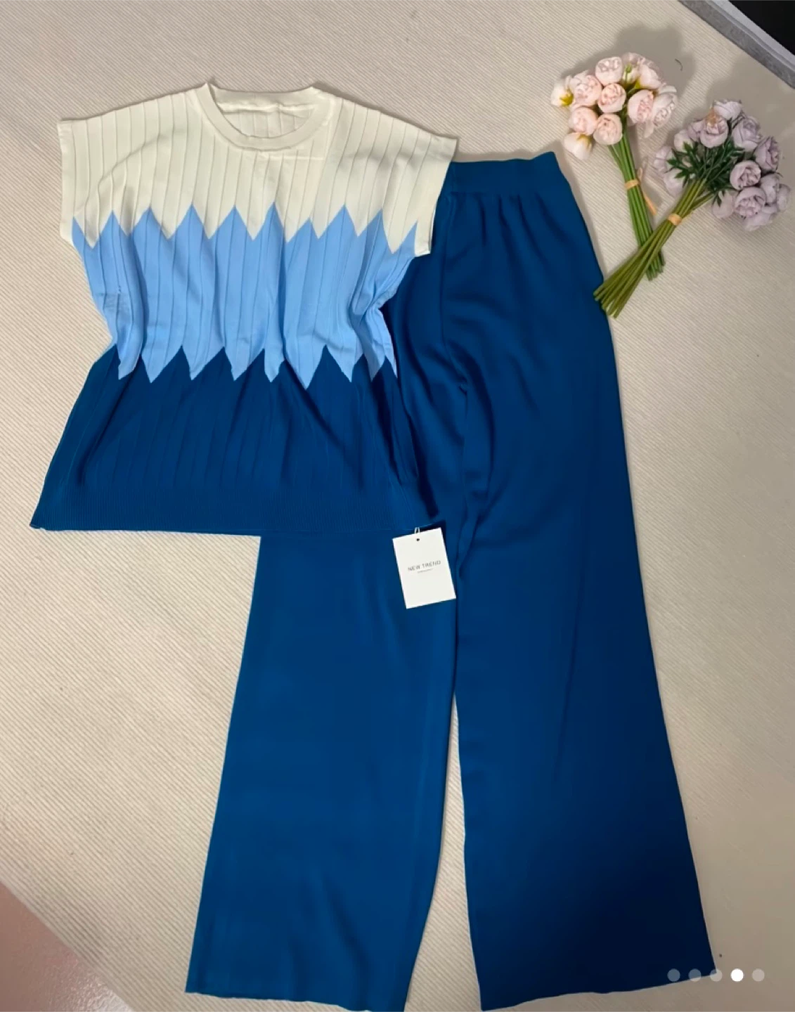 Blue Two-Piece Pants Set - photo 4