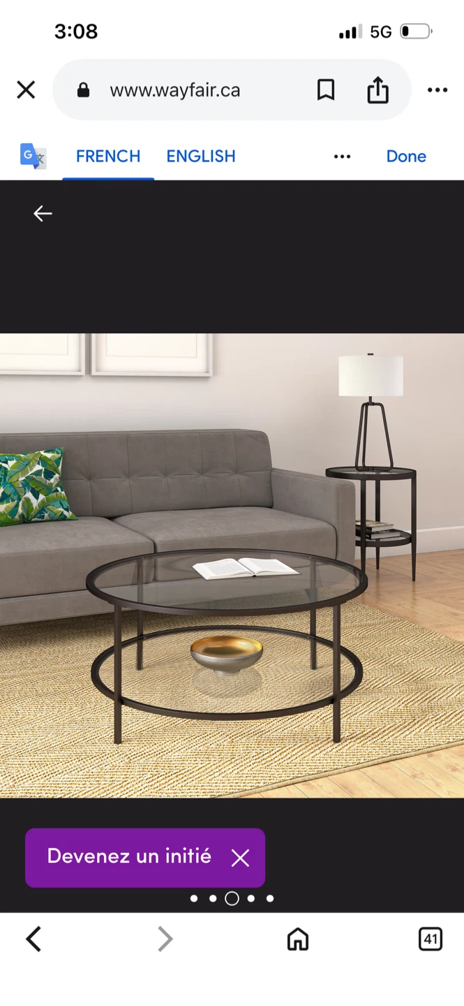 New Wayfair Round Glass Coffee Table - 36 inch - photo 5