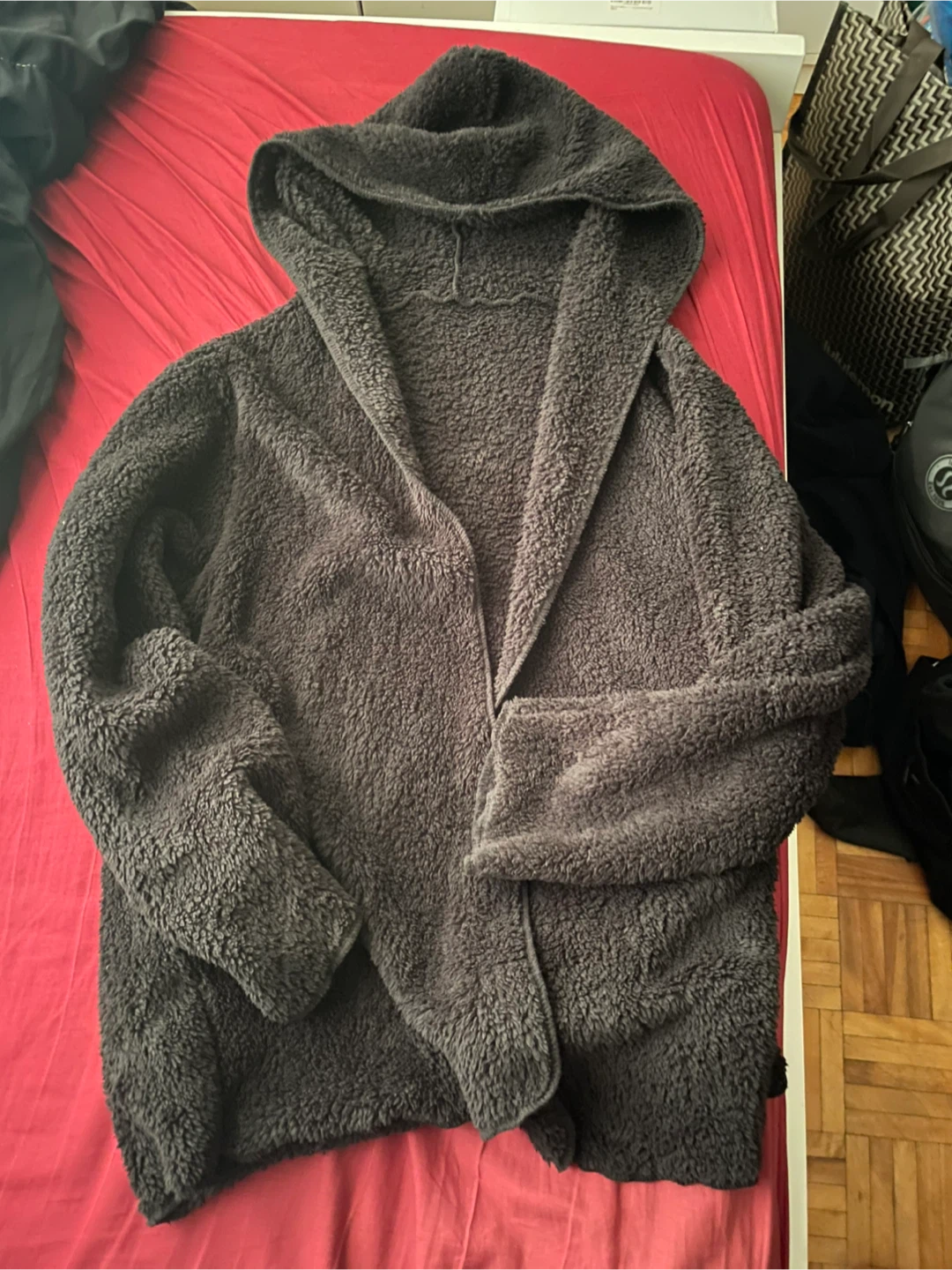 Fuzzy Grey Robe/cardigan