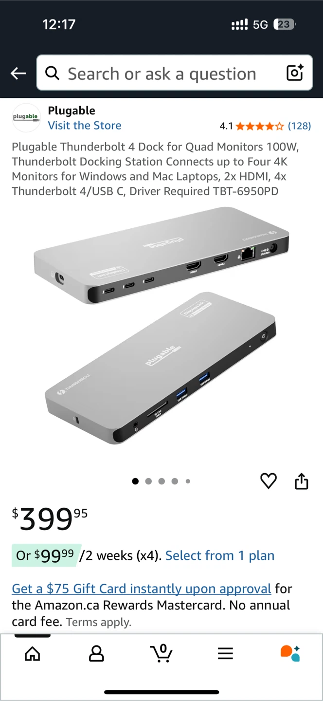 Plugable Thunderbolt 4 Docking Station TBT-6950PD