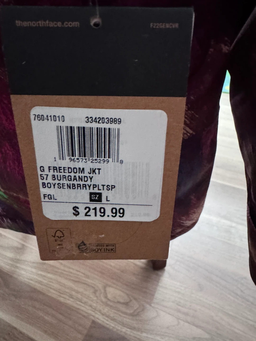 The North Face G Freedom Jacket - Burgundy, Size L - photo 4