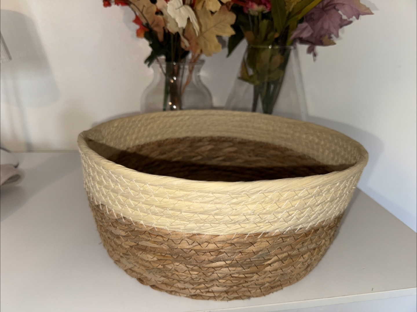 Woven Basket - Beige & Brown