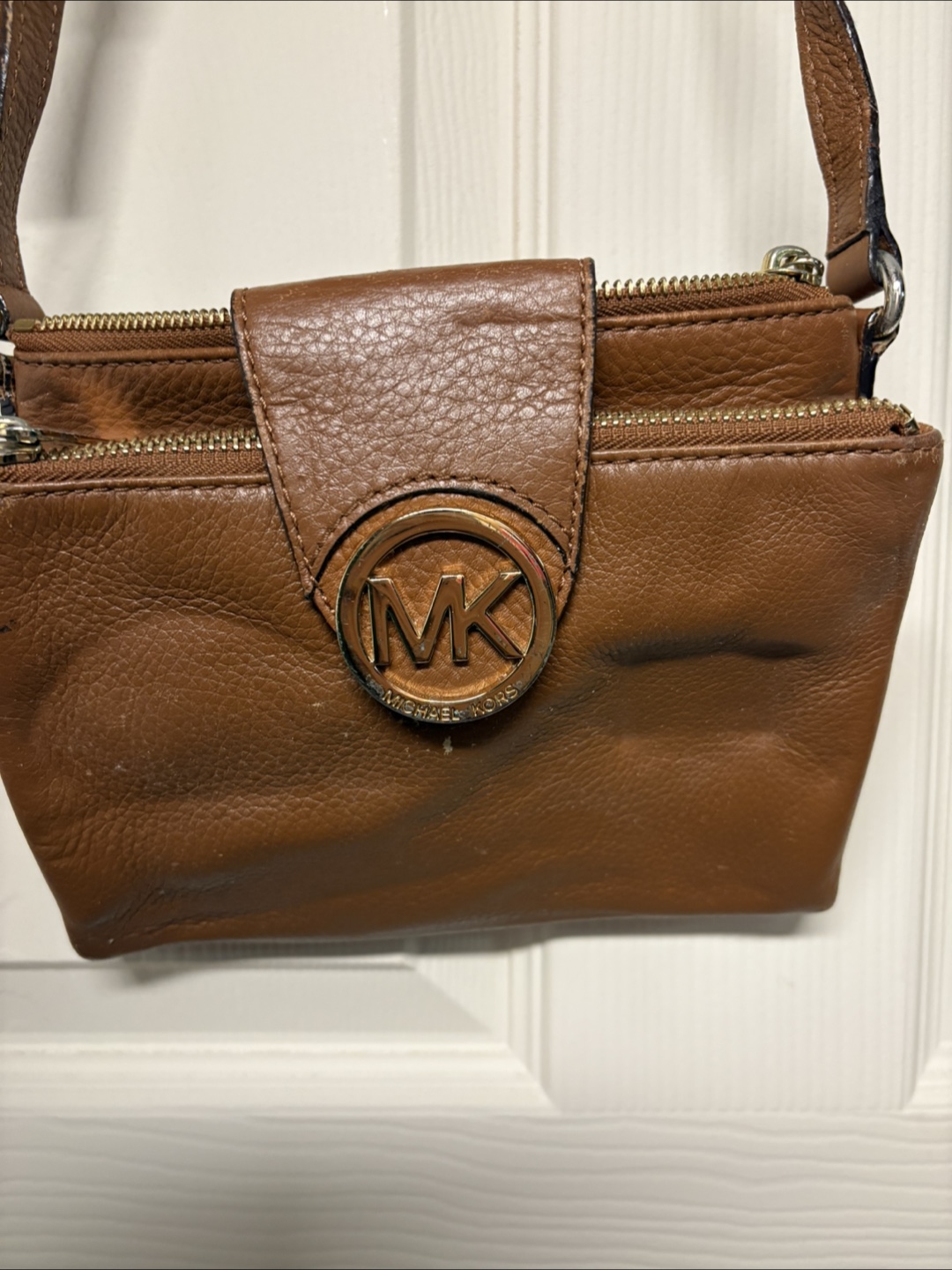 Michael Kors Brown Leather Crossbody Bag