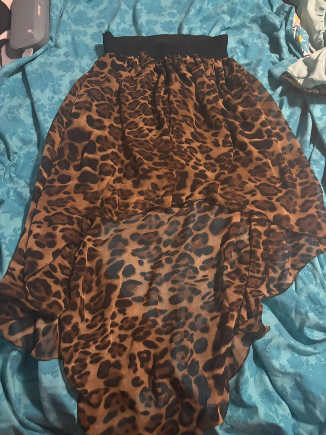 Leopard Print Skirt - Size medium/large