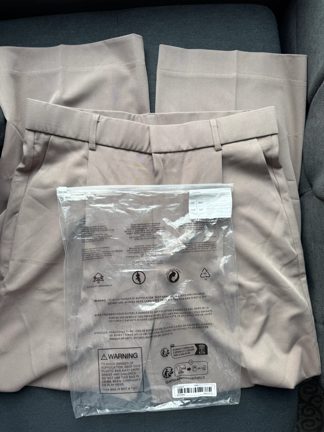 Khaki Wide Leg Trousers - Size L - photo 2