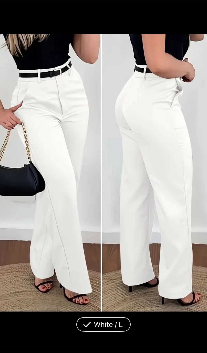 White Trousers - Size L - photo 3