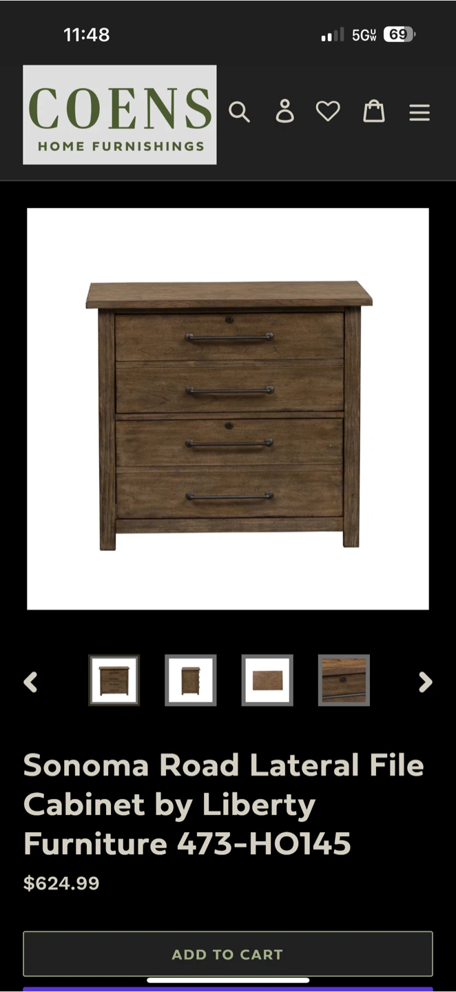 Liberty Furniture Sonoma Road Desk & Lateral File Cabinet - photo 4
