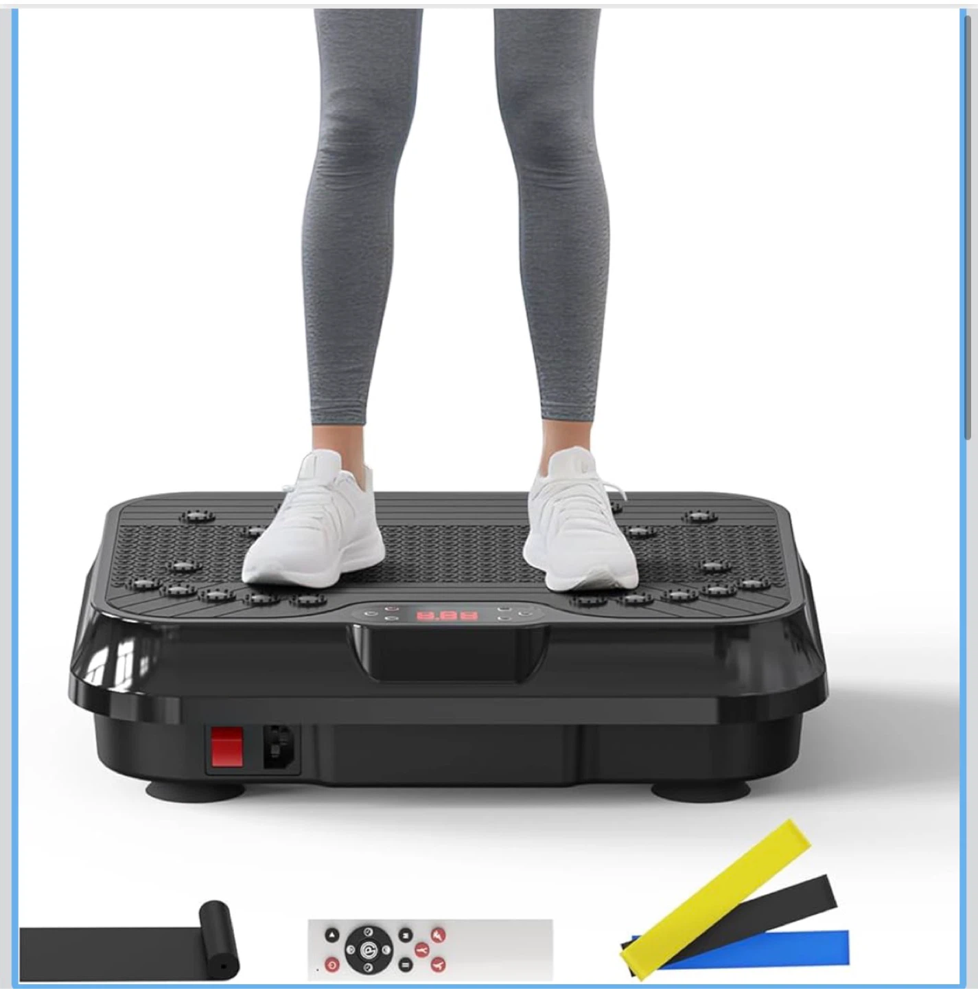 Vibrating Exercise Platform with Resistance Bands