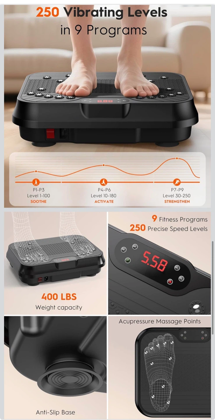 Vibrating Exercise Platform with Resistance Bands - photo 4