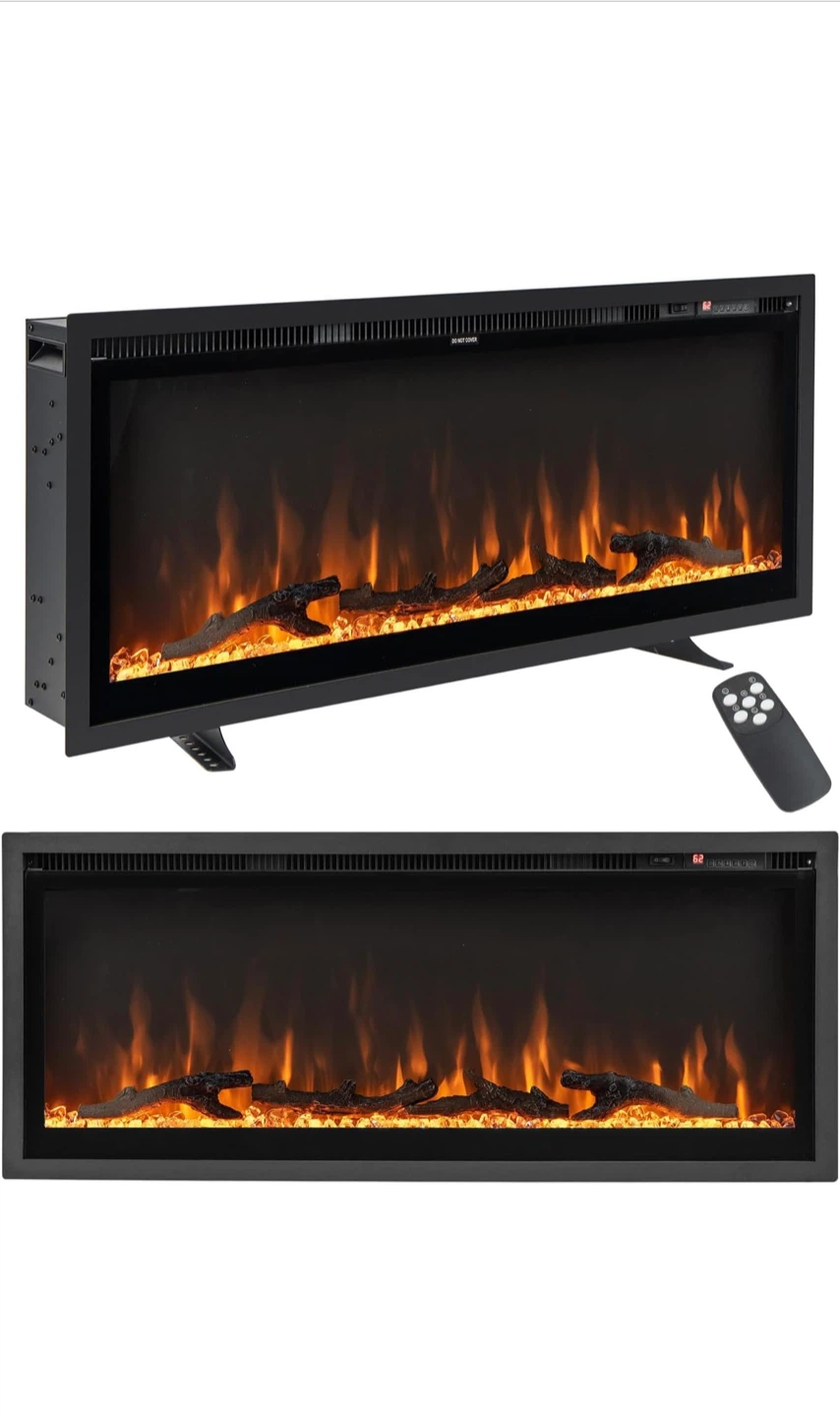 42-inch Electric Fireplace with 9 Flame Colors