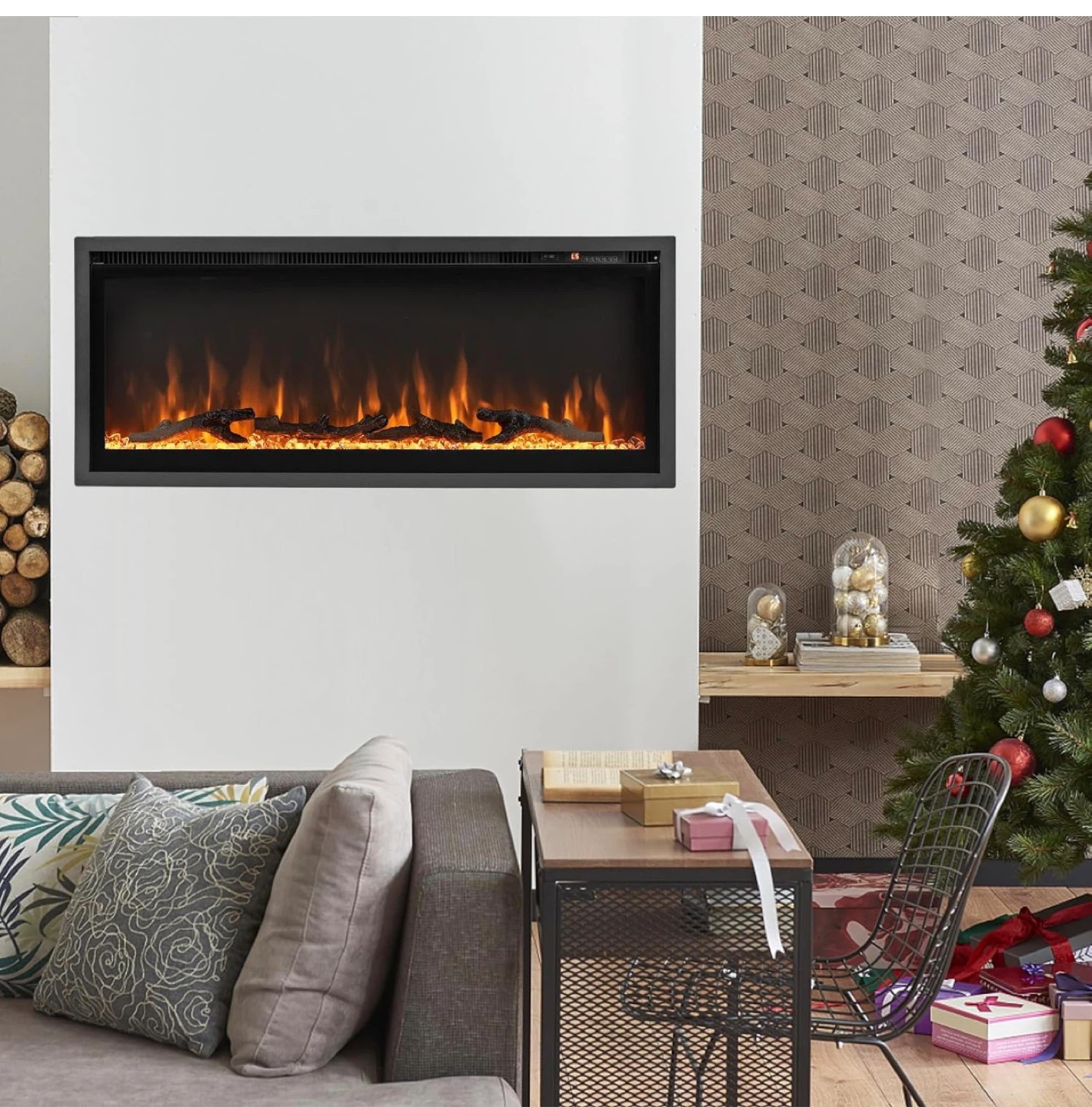 42-inch Electric Fireplace with 9 Flame Colors - photo 2